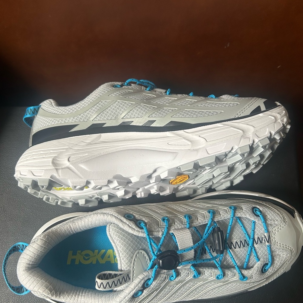 Hoka One One Gray and Blue Sneakers U Mafate Three 2 - Picture 2 of 4